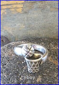 Retired James Avery Basketball Neat and Ball Ring Size 6.5 withJA Box