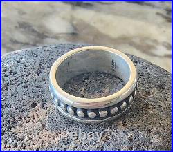 Retired James Avery Beaded Circles Band Ring Sterling Silver 7.5