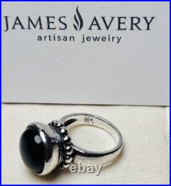 Retired James Avery Black Onyx Beaded Ring Size 7