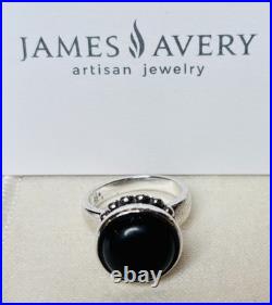 Retired James Avery Black Onyx Beaded Ring Size 7
