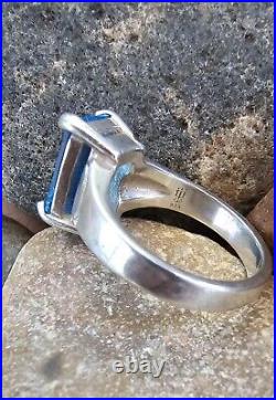 Retired James Avery Blue Topaz Bella Ring Size 7.5