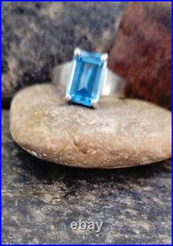 Retired James Avery Blue Topaz Bella Ring Size 7.5