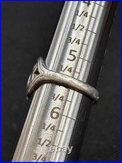 Retired James Avery Blue Topaz Scrolled Heart Sterling Ring Size 5.5