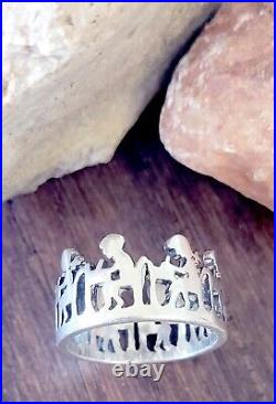 Retired James Avery Boys and Girls at School Desks Ring CUTE! Sz 5.5 withOrig. Box