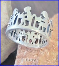 Retired James Avery Boys and Girls at School Desks Ring CUTE! Sz 5.5 withOrig. Box