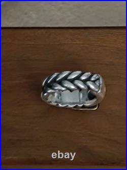 Retired James Avery Braided Woven, Heavy Engraveable Ring 8mm, sz10, 16grams