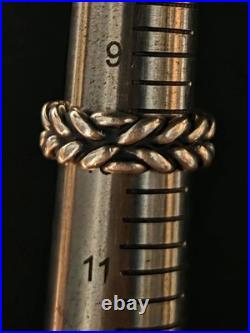 Retired James Avery Braided Woven, Heavy Engraveable Ring 8mm, sz10, 16grams