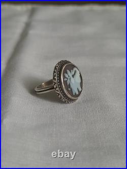 Retired James Avery Cameo Elephant Sterling Silver Ring