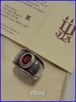 Retired James Avery Christina Ring Sterling Silver 925 & 18K Gold Garnet Size 8 Retired James Avery Christina Ring Sterling Silver 925 & 18K Gold Garnet Size 8