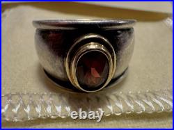 Retired James Avery Christina Ring Sterling Silver 925 & 18K Gold Garnet Size 8