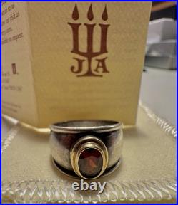 Retired James Avery Christina Ring Sterling Silver 925 & 18K Gold Garnet Size 8