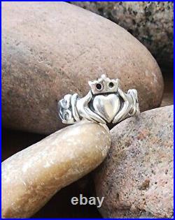 Retired James Avery Claddagh Heart Crown Ring Size 6