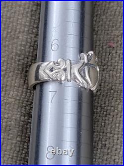 Retired James Avery Claddagh Heart Crown Ring Size 6.5