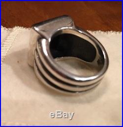 Retired James Avery Combinado Onyx Ring Size 7.5 Great Condition Square Ribbed