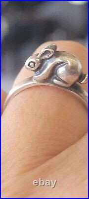 Retired James Avery Cotton Tail Bunny Rabbit 3-D Ring SO NEAT! Size 8