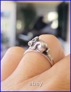 Retired James Avery Cotton Tail Bunny Rabbit 3-D Ring SO NEAT! Size 8