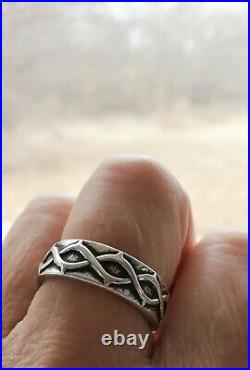 Retired James Avery Crown of Thorns Band Ring Sz 8