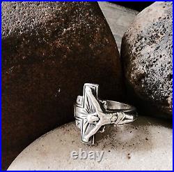 Retired James Avery Crucifix Ring Small Size 4.75 Sterling Silver