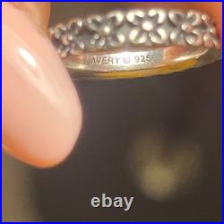 Retired James Avery Delicate Blossom Ring Flowers Band Sterling Silver