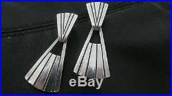 Retired James Avery Double Triangle Sterling Ear Rings signed