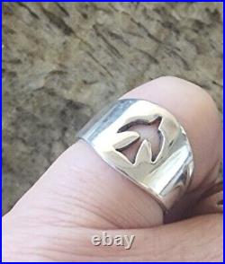 Retired James Avery Dove Center Cut Out Ring Size 6 Sterling Silver
