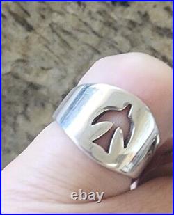 Retired James Avery Dove Center Cut Out Ring Size 6 Sterling Silver