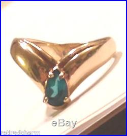 Retired James Avery EMERALD RING 14k Gold Apogean Tear Drop Pear Band 6¼