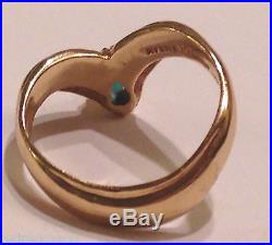 Retired James Avery EMERALD RING 14k Gold Apogean Tear Drop Pear Band 6¼