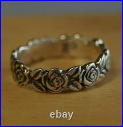 Retired James Avery ETRENITY ROSE BAND Sterling Silver Size 5.5