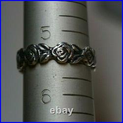 Retired James Avery ETRENITY ROSE BAND Sterling Silver Size 5.5