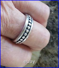 Retired James Avery Eternity Dotted Band Ring Size 11.5 Sterling Silver