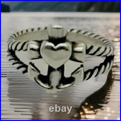 Retired James Avery Faith, Hope & Love Twisted Rope Ring Size 4.925 Sterling
