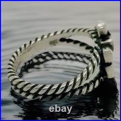 Retired James Avery Faith, Hope & Love Twisted Rope Ring Size 4.925 Sterling