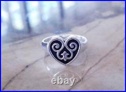 Retired James Avery Fancy Heart Ring Large Size 10.5 in Original JA Box