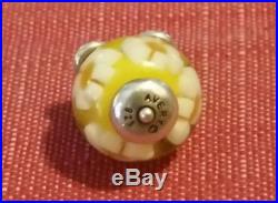 Retired James Avery Finial Daisy Glass Charm Sterling Silver Cut Ring