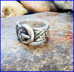 Retired James Avery Floral Buckle Ring Size 4.5