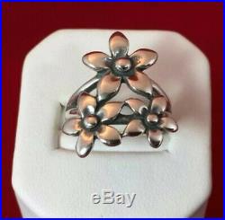 Retired James Avery Flower Bouquet Ring Sterling Silver RARE