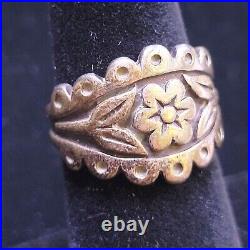 Retired James Avery Flower Leaves Scalloped Sterling Silver Ring Size 6.25 R639