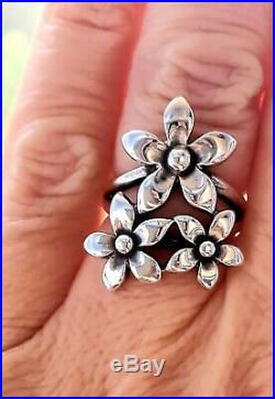 Retired James Avery Flower Ring Sterling Silver NICE