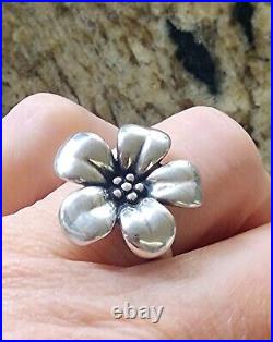 Retired James Avery Flower Ring Sterling Silver Size 8.5