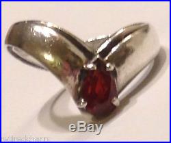 Retired James Avery GARNET RING Apogaean Teardrop Pear Shape Silver Size 4.5