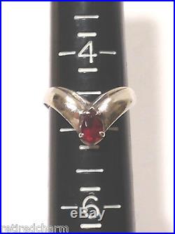 Retired James Avery GARNET RING Apogaean Teardrop Pear Shape Silver Size 4.5