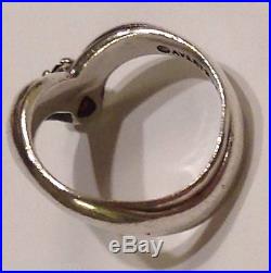 Retired James Avery GARNET RING Apogaean Teardrop Pear Shape Silver Size 4.5