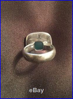 Retired James Avery Green Chrysoprase Sterling Silver And 14 K Gold Ring Sz 6.5