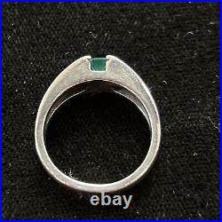 Retired James Avery Green Stone Ring Vintage Neat Piece! Sterling Silver SZ7