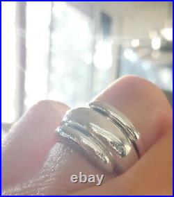 Retired James Avery HEAVY Vintage Sterling Silver 3 Row Wrap Ring NEAT! Abt 12gr