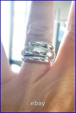 Retired James Avery HEAVY Vintage Sterling Silver 3 Row Wrap Ring NEAT! Abt 12gr
