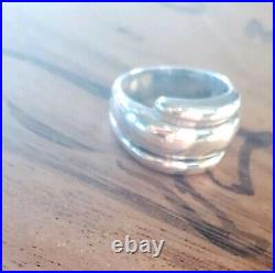 Retired James Avery HEAVY Vintage Sterling Silver 3 Row Wrap Ring NEAT! Abt 12gr