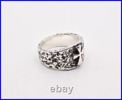 Retired James Avery Hammered Cross Solid Sterling Silver 925 Ring Size 7.5