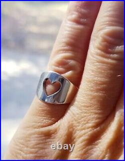 Retired James Avery Heart Cut Out Ring Sterling Silver